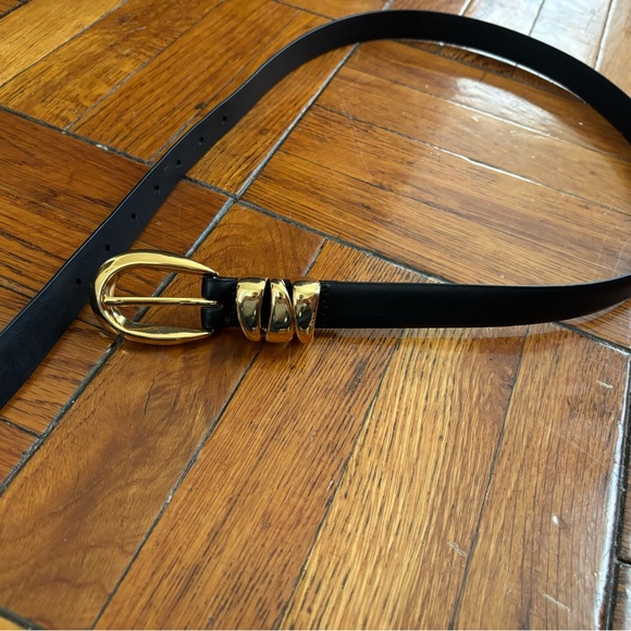 Madewell Triple Metal Keeper Belt Black- Size Large - Picture 2 of 7